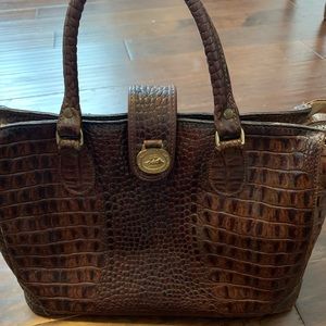 Vintage Brahmin pecan Melbourne satchel with strap